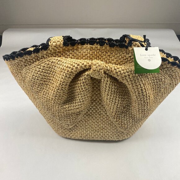 Kate Spade Raffia Bow Tote Bag - kate spade new york x Target Natural NWT - Picture 2 of 14
